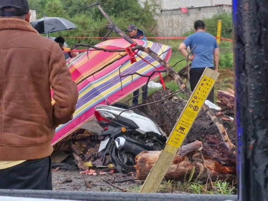 HI2TbLIXUAEQmec Tragedia en San Martín Texmelucan: Un menor pierde la vida tras caerle un árbol encima mientras viajaba en moto