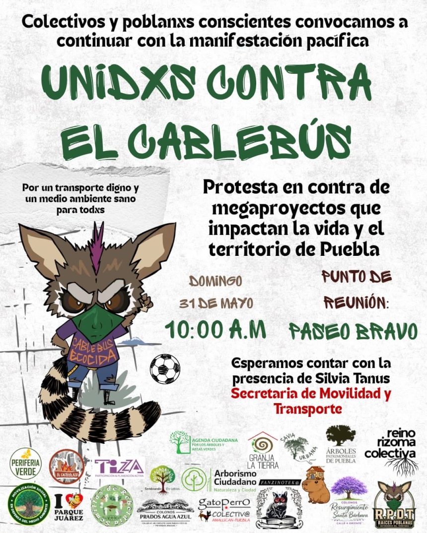 Movilizaciones contra el Cablebús en Puebla muestran baja participación ciudadana pese a activismo digital