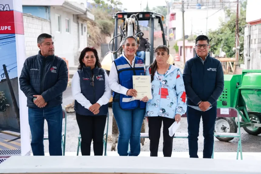 La alcaldesa Lupita Cuautle inicia rehabilitación de la calle Francisco Villa en Concepción Guadalupe, San Andrés Cholula