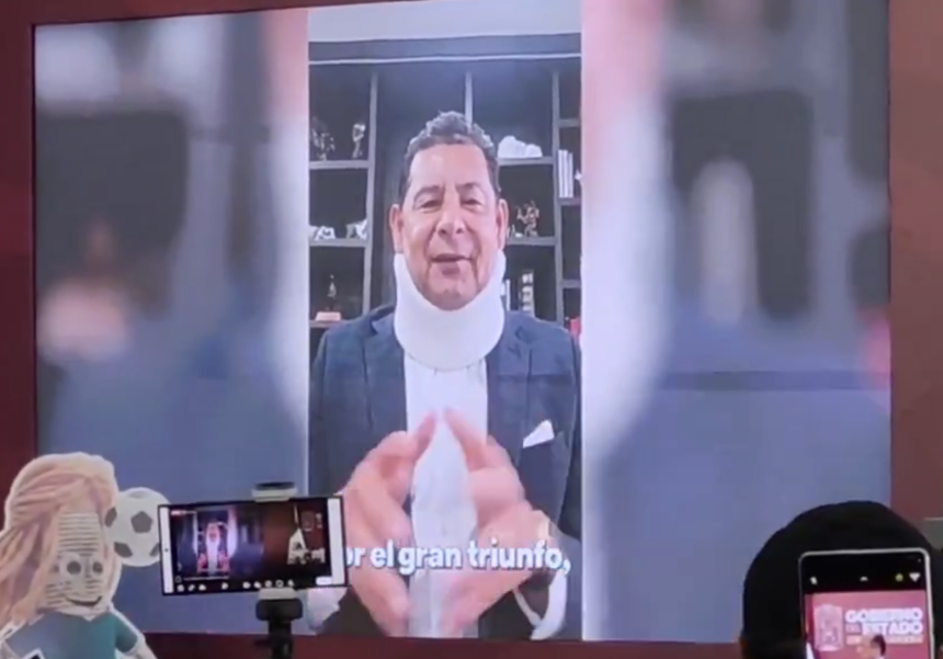 Gobierno de Puebla aclara uso de collarín por parte del Gobernador Armenta