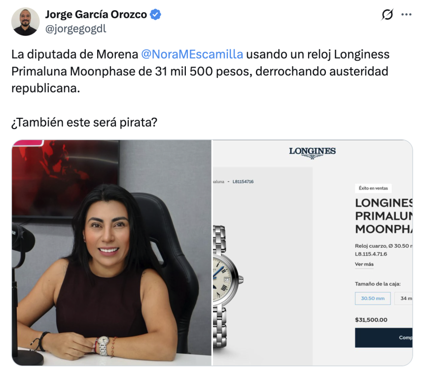 La diputada Nora Escamilla y la polémica por su reloj de lujo: un debate sobre la austeridad y la transparencia en Morena