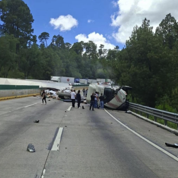 Captura-de-pantalla-2026-06-15-a-las-3.01.16-p.m Tercera volcadura en la autopista México-Puebla complica el tránsito hacia la Ciudad de México