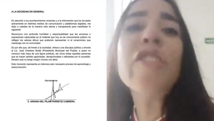Ariana Ferretiz publica carta de disculpa tras polémica en San Andrés Cholula