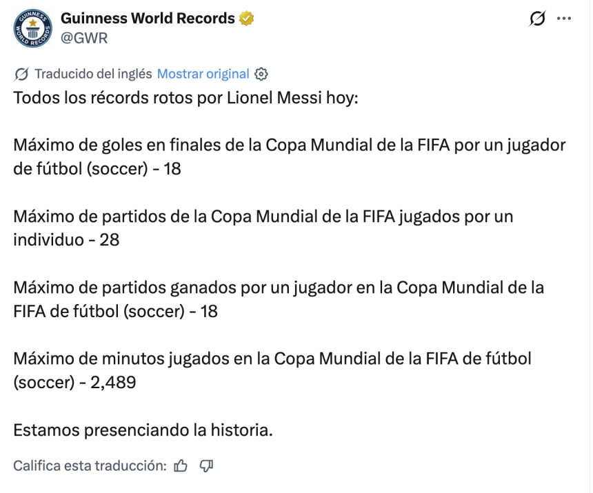 Lionel Messi establece cuatro récords Guinness en un solo día
