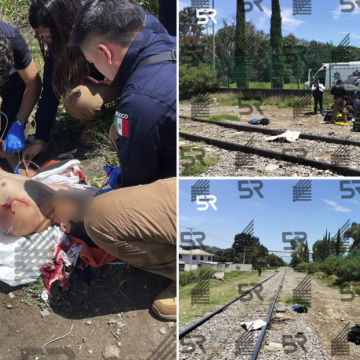 Víctima arrollada por tren en Amalucan sobrevive con lesiones graves y amputaciones