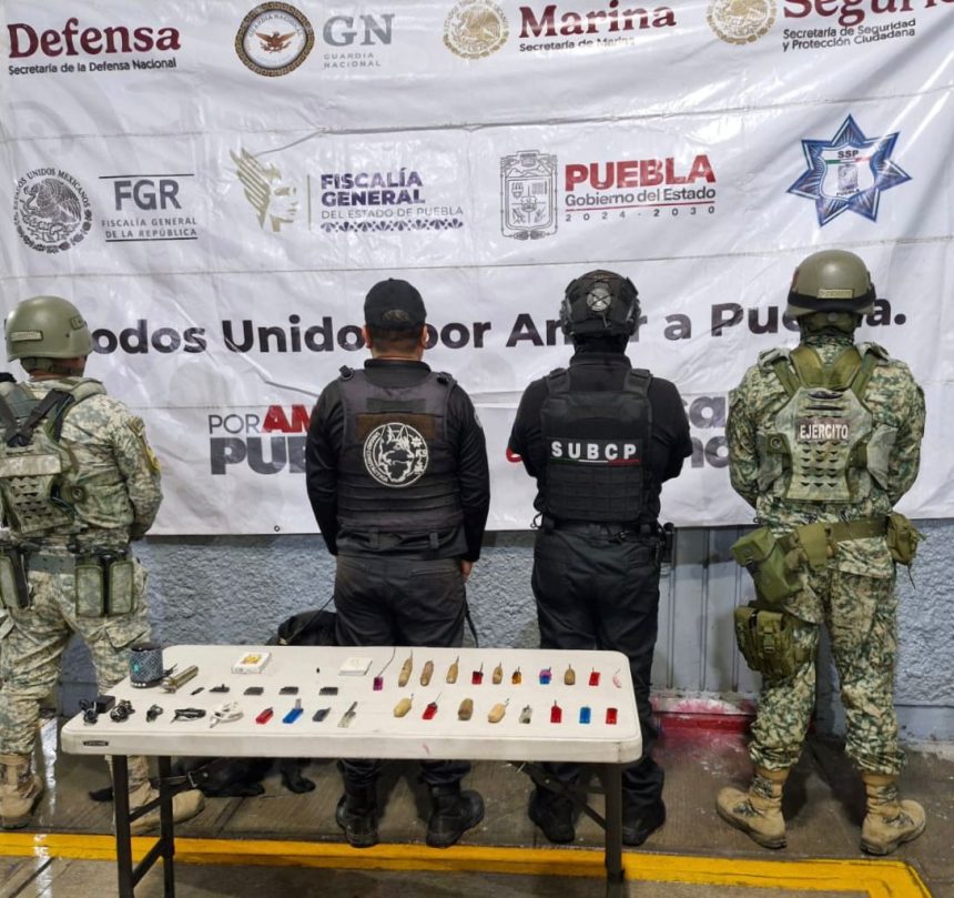 Decomisan armas y accesorios prohibidos en el penal de San Pedro Cholula