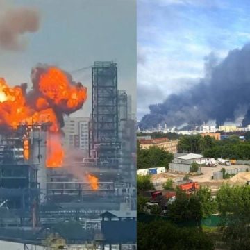 Rusia enfrenta el mayor ataque con drones en dos años, con incendios en refinería de Moscú