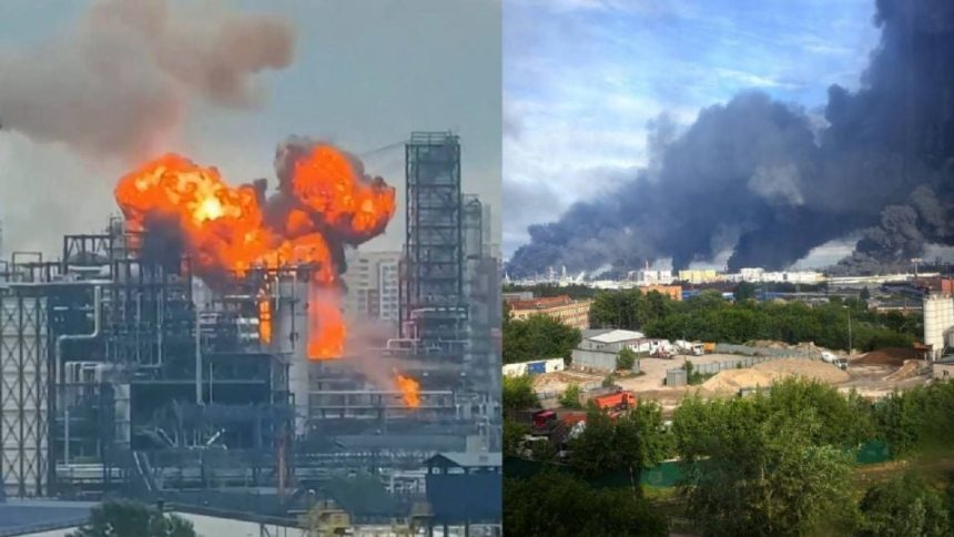 Rusia enfrenta el mayor ataque con drones en dos años, con incendios en refinería de Moscú