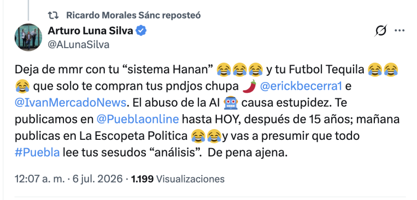 Conflicto público entre Pepe Hanan y Arturo Luna marca el fin de una colaboración de 15 años en Puebla On-Line