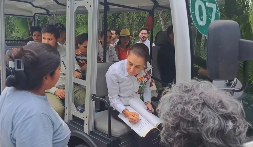 Sheinbaum ordena no cumplir norma en Parque del Jaguar durante gira en Tulum